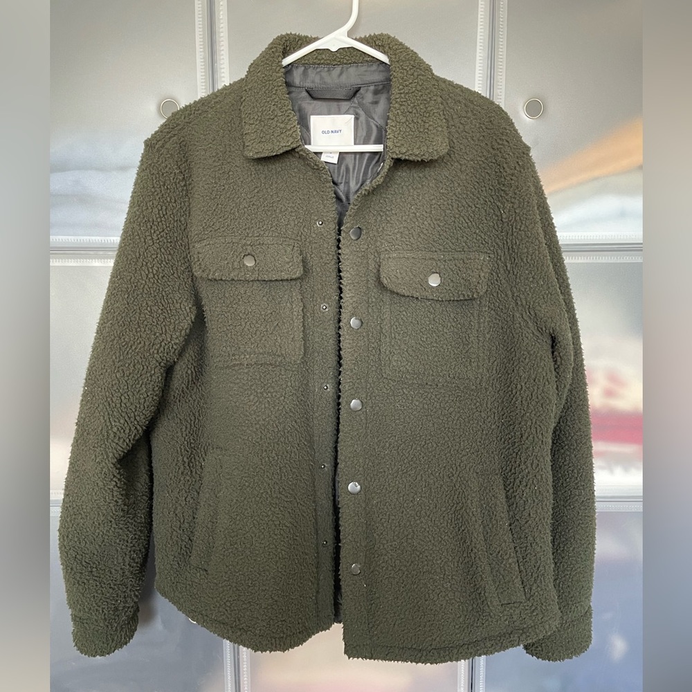 Old Navy Forest Green Sherpa Jacket